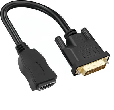 MMOBIEL HDMI naar DVI Kabel Adapter - Bi-Directioneel - Mannelijk DVI-D Dual Link naar Vrouwelijk HDMI - Kabelconverter voor Monitor, PC, TV, Projector - 1080p Full HD 60Hz - Gouden Connector 0,3 m