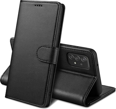 Hoesje Portemonnee voor Samsung Galaxy A52 Zwarte portemonnee met magnetische klep en kaartopslag