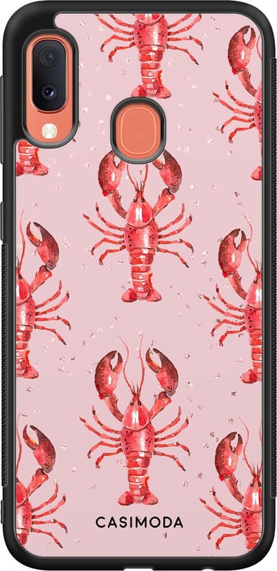 Casimoda® hoesje - Geschikt voor Samsung Galaxy A20e - Lobster All The Way - Zwart TPU Backcover - Geen opdruk - Roze