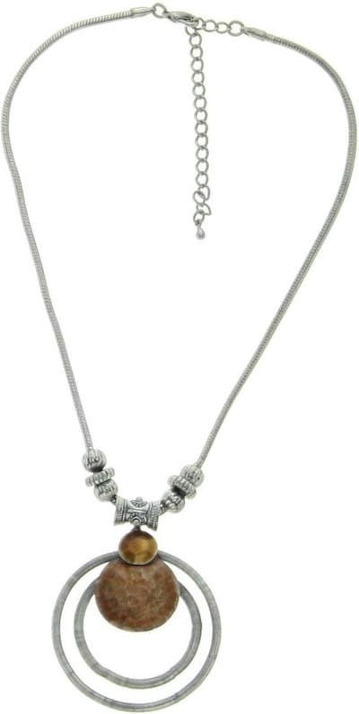 Behave - Ketting met ronde hanger, nikkelvrij - Trendy modeaccessoire voor elke gelegenheid - 42 cm + 7,5 cm verlengketting