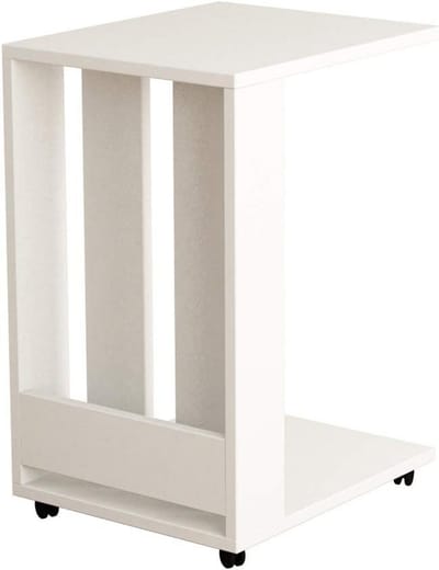 Tafel voor Woonkamer - Koffietafel Bijzettafel - Opslag en Decoratie - Milieuvriendelijk Hout - 60x37x45cm - Wit