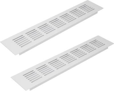Set van 2 Witte Aluminium Ventilatie Roosters 60x300mm met Insektennet
