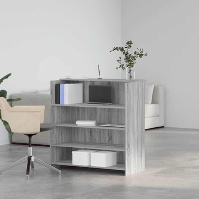 vidaXL - Receptiebalie - 100x50x103,5 - cm - bewerkt - hout - grijs - sonoma - eiken