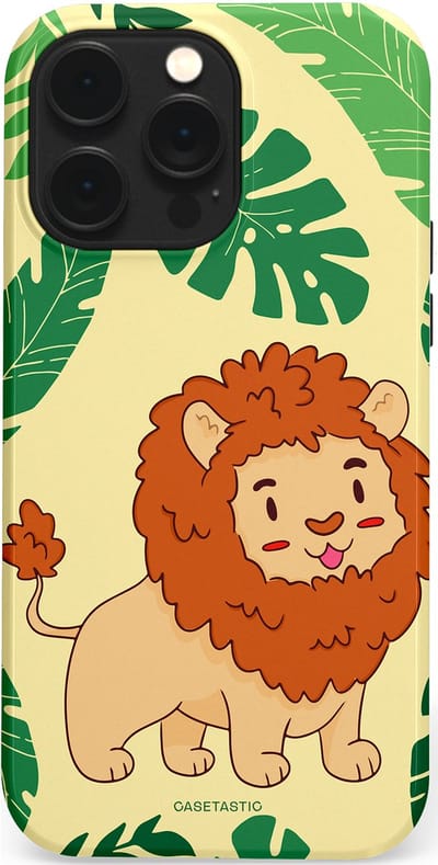 Casetastic Hoesje Geschikt voor Apple iPhone 14 Pro Max Magsafe - Stijlvolle Beschermende Duo-layer Case - Jungle Leeuw Ontwerp