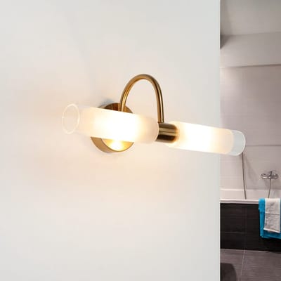 Licht-Erlebnisse - Conners - Wandlamp - G9 - van - Metaal glas - in - Messing