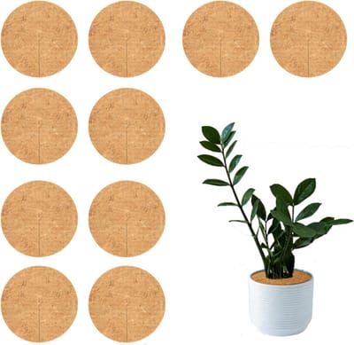 10-pack Kokosmat voor planten – Vochtvasthoudende & onkruidremmende mat – Bodemvoering voor bloempotten – Bodembedekkingsdoek – Onkruidbarrière – 20 x 20 x 0,4 cm