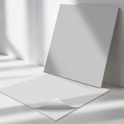 Wallfluent Vinyl Tegels - Kleur Lichtgrijs Vinyl Wandtegels - 30 cm x 30 cm - Uniform PVC Tegels - Set van 9 - Vierkant PVC Tegels - Patroon Plaktegels - Wand PVC Tegels - Plaktegels Keuken en Badkamer