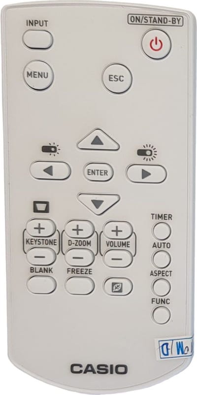 Afstandsbediening geschikt voor de CASIO XJ-V100W beamer, vervangt YT-151