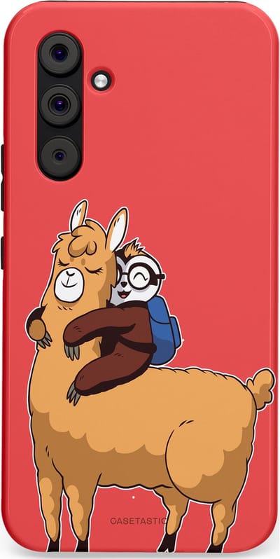 Casetastic hoesje geschikt voor Samsung Galaxy A54 (2023) 5G - Dubbellaagse bescherming - Lui en lekker - Fashion Case - Koraal Goud