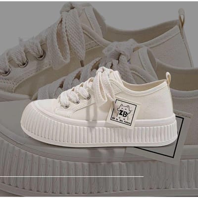 Dames Enkele Schoenen Lente Zomer Platform Studenten Flats Vrouwelijke Canvas Schoenen 35