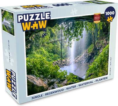 Puzzel Jungle - Regenwoud - Water - Waterval - Planten - Legpuzzel - Puzzel 1000 stukjes volwassenen