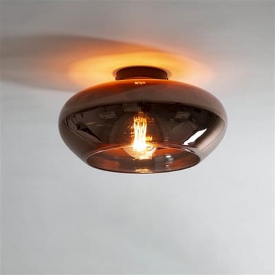 PS-Collection Elevate Glass Plafondlamp - 40x40x22cm - Koperkleurig Glas - plafonniere, plafond lamp, plafondlamp industrieel, plafondlampen