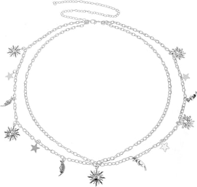 Verstelbare Dames Metalen Kettingriem met Dubbele Laag, Geschikt voor Jurken en Jeans, Elegante Tailleband voor een Modieuze Look