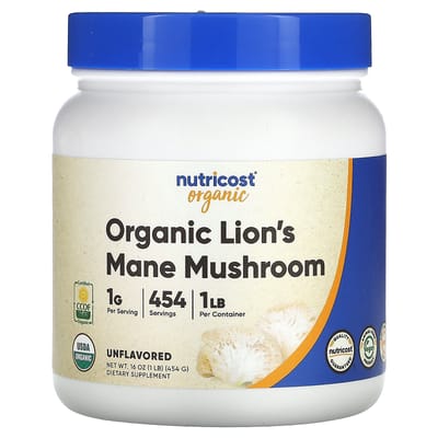 Nutricost, Champignons de Paris biologiques, sans saveur, 1 lb (454 g)
