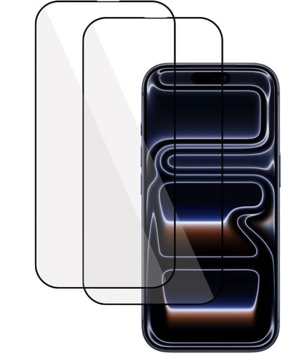 2x TechNow Screenprotector geschikt voor iPhone 17 Pro Screenprotector - Full Screen - Rounded - Proteqt+