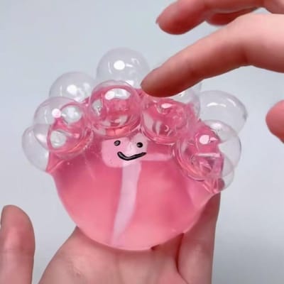 Taba Squishy Transparent Balle d'Eau TPR Rebond Lent Bulle Poulpe Jouet à Pincer Soulagement du Stress Élastique Balle à Presser Décompression
