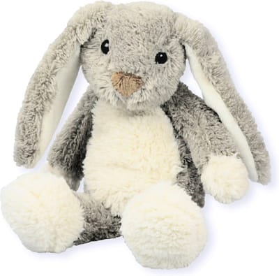 Inware Konijn knuffeldier - grijs - zittend - 17 cm - pluche haas