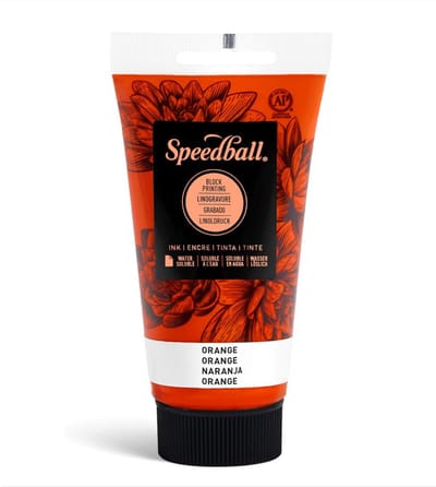 Water-soluble bloc printing ink orange - Speedball