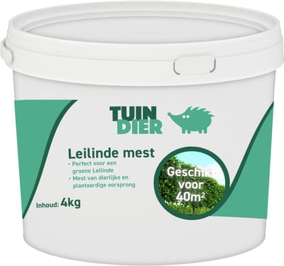 Leilinde mest | Leilinde voeding | 100% natuurlijk | In handige bewaaremmer | 4.000 gram | 4 kilogram | TUIN-DIER