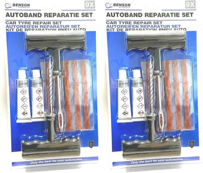 Reparatieset voor autobanden, 9-delige noodgevallen set voor bandenreparatie