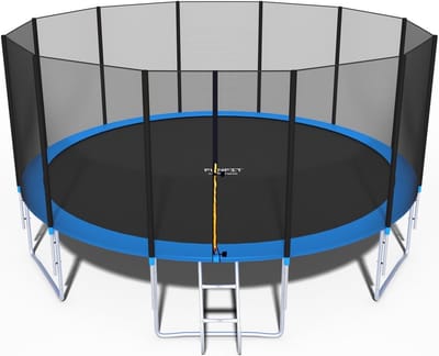 Trampoline 490 cm met Net & Ladder - Blauw/Zwart - Max. 150 kg