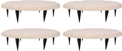 Ronde Stapstenen - Tuinstapstenen Loopbrug - Tuinpad Aanleggen - Met Grondpennen - 399 cm Diameter - Beige
