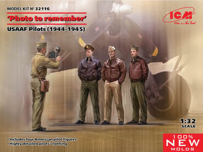 ICM Modelbouwpakket Militaire voertuigen - 32116 Photo to remember - USAAF Pilots (1944-1945) - Figures Plastic - 1:32 - Modelbouw