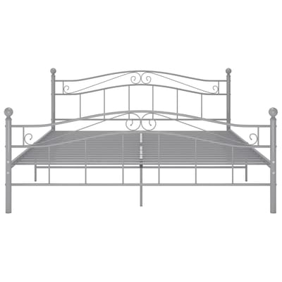 vidaXL - Bedframe - metaal - grijs - 160x200 - cm