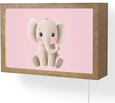 Wandlamp 30x20 cm - Oplaadbaar - Olifant - Baby - Roze - Cartoon - Wandlampen binnen woonkamer - Slaapkamer lamp met kabel - Decoratieve nachtlamp - Vloerlamp snoer