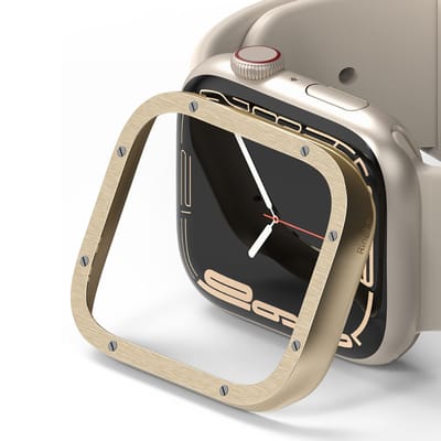 Ringke Bezel Styling voor de Apple Watch 7 / 8 / 9 - 41 mm - Hairline Bolts Gold