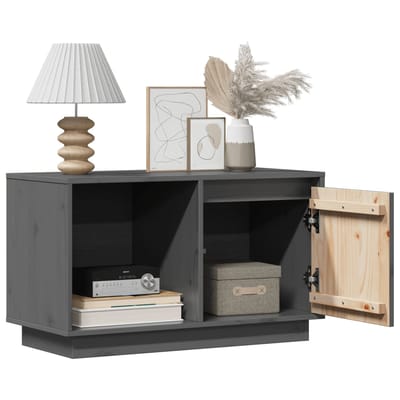 vidaXL - Tv-meubel - 74x35x44 - cm - massief - grenenhout - grijs