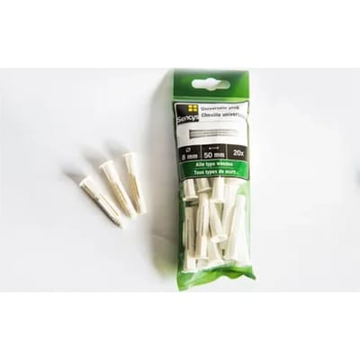 Sencys Universele Plug Kunststof - Diam. 8x50mm - 20 Stuks