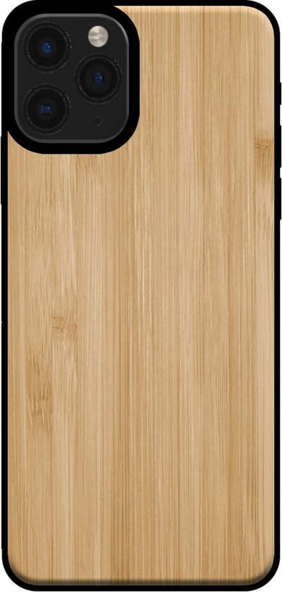 Smartphonica Telefoonhoesje voor iPhone 11 Pro met houten look - backcover bamboo kunsthout hoesje - Bruin geschikt voor iPhone 11 Pro