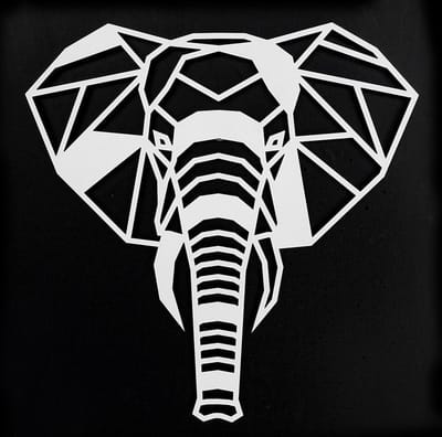 Houten Dierenkop • Houten Olifant • Dierenkop Olifant • Extra Groot • Wit MDF • Slaapkamer