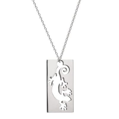Di Lusso - Collier Gecko - Stainless Steel - Zilverkleurig - Heren - 60 cm