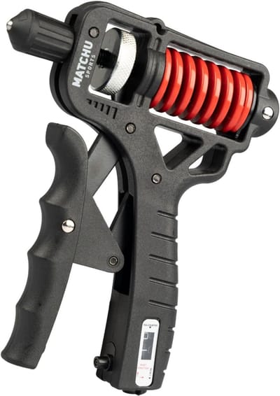 Verstelbare Handgriptrainer 5-165 kg met Teller - Duurzame Greptrainer van Kunststof/Metaal in Zwart/Rood