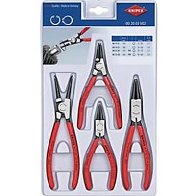Knipex 00 20 03 V02 Precisie-borgveertang set Geschikt voor borgringen Binnen- en buitenringen 19-60 mm, 12-25 mm 10-25 mm, 19-60 mm Puntvorm Recht