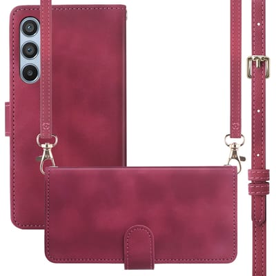 imoshion Hoesje - Geschikt voor Samsung Galaxy A14 (5G) / A14 (4G) - Bookcase met koord - Rood