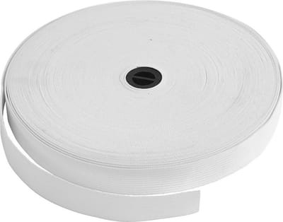 Rayher Elastiek band - 1x rol 25 meter - wit - 20 mm breed - hobby