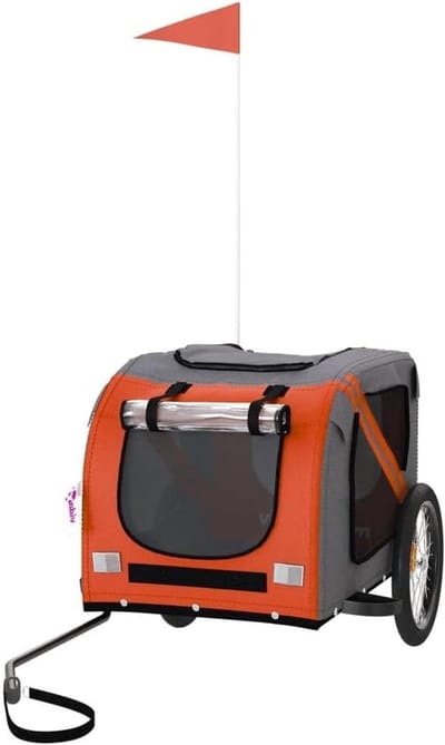Hondenaanhanger - Fietskar huisdier - Uitstapjes met hond - Waterdicht Oxford - 69 x 133.5 cm - Oranje zwart