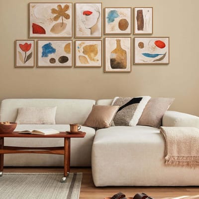 YS Schilderij YSART Wanddecoratie Set 3 Luik Abstract Goud Zwart Acryl Schilderijen met Lijst Gedicht van de dag