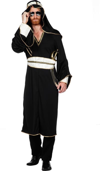 Wilbers & Wilbers - 1001 Nacht & Arabisch & Midden-Oosten Kostuum Ali Baba - Zwart Wit Sjeik Herenkostuum Kostuum - Carnavalskleding - Verkleedkleding - Extra Large