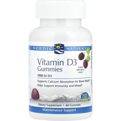 Nordic Naturals, Bonbons gélifiés à la vitamine D3, baies sauvages, 1 000 UI, 60 bonbons gélifiés