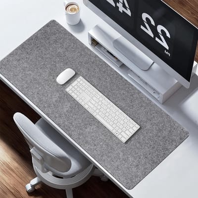 100 x 40 cm antislip muismat van vilt, bureauonderlegger voor toetsenbord en muis, ideaal voor kantoor en thuisgebruik, donkergrijs