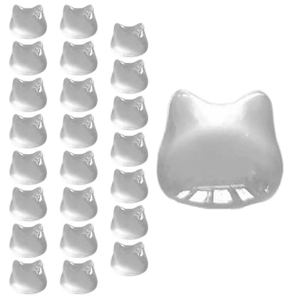 longziming -Keyboard Cover - Silicone Toetsenbordafdekking - Kattekop Textuur/Transparant - Voor Lange Nagels Helder Transparant - 24 Stukken
