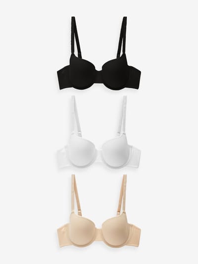 Next - Dames - Katoenmix ultiem comfort beha's verpakking van 3 - Zwart