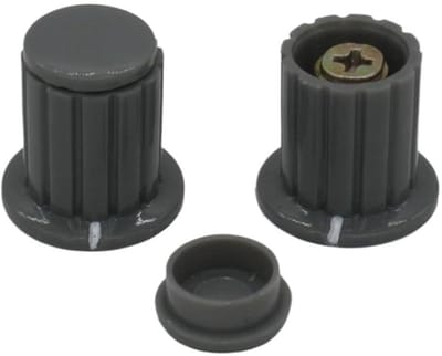 Potentiometer Knoppen - Draaiknop Doppen - Elektronica Reparatie - Koperen Kern - 10 Stuks - Grijs
