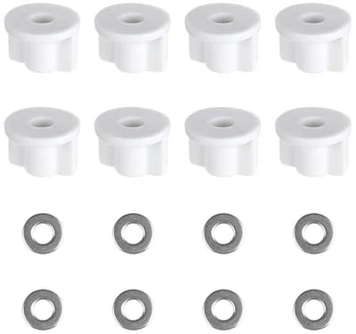 Dailygoods- WC Bril Bevestiging 8-delige Set - Bevestigingsset - Vervangingshardware - Rugmoeren - Schuifjes - Duurzaam Roestvrij Staal - Toiletbevestiging