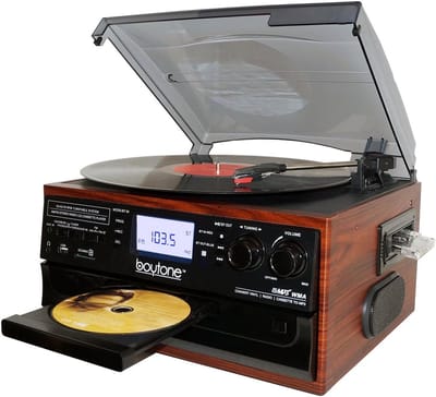 Platenspeler met Cassette, CD-speler en Radio | Vinyl naar MP3 Opnemen