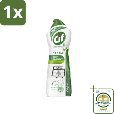 1 x Cif Cleanboost - Original - Poetsmiddel - 750 ml- Schoonmaakmiddel - Reinigingscrème - Hardnekkig Vuil - Vlekken Verwijderen - Streepvrij